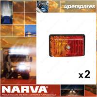 2 x Narva Side Marker Lamps Size 33mm x 43mm x 70mm - Red / Amber 85880