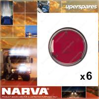 6 x Narva Red Rear Stop Tail Lamps with Rubber Base Pad and Seal 86230