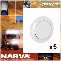 5 x Narva 9-33V Round Saturn 75mm LED Interior Lamps w/Touch Sensitive Switch