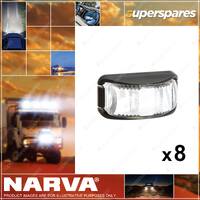 8 x Narva 9-33V LED Front End Outline Marker Lamps w/Black Deflector Base 91612