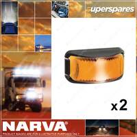 2 x Narva 9-33 Volt LED Side Direction Indicator Lamps Amber Black Base 91642