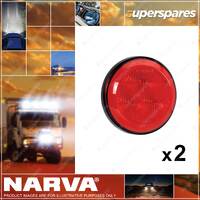 2 x Narva 9-33 Volt Model 43 LED Rear Stop/Tail Lamps Red Color 94301