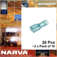 Narva Insulated Blade Terminals Female Wire Size 4 mm 2 x Pack of 10