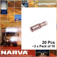 Narva Insulated Bullet Terminals Female Wire Size 2.5-3mm 2 x Pack of 10