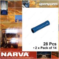 Narva Insulated Cable Joiners Flared Vinyl Wire Size 4mm 2 x Pack of 14