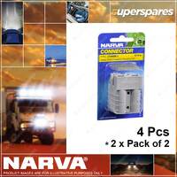 Narva Heavy Duty 50Amp Grey Connector Housings w/Copper Terminals 2 x Pack of 2