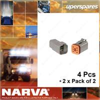 Narva 6 Way DT Connectors with Wedges - Male/Female 2 x Pack of 2