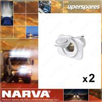 2 x Narva Heavy Duty White Accessory Sockets for RV and Marine Blister Pack