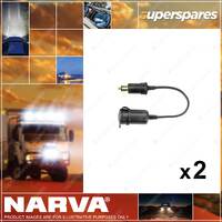 2 x Narva Heavy Duty Adaptors Merit Plug to Accessory Socket 81031BL