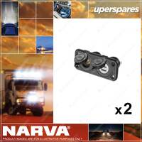 2 x Narva Heavy Duty Accessory Dual Twin USB Sockets Cigarette Plug 12V 81144BL