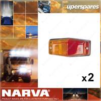 2 x Narva Side Marker Lamps Red/Amber - 40 x 60 x 130mm Blister Pack 85750BL