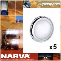 5 x Narva 12 Volt LED 3W Chrome Bezel Interior Lamps 6000K Cool White 87453-12