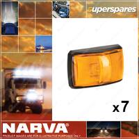 7 x Narva 10-33 Volt LED Side Direction Indicator Lamps Amber with Black 91442BL