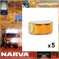 5 Narva 9-33V LED Front End Outline Marker Or External Cabin Lamps Amber 91622W