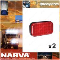 2 x Narva 9-33 Volt Model 41 LED Rear Stop/Tail Lamps Red Color Blister Pack