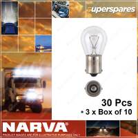 Narva Stop Tail & Indicator Globe 21W Ba15S S-25mm P21W 12V 17635 3 x Box of 10