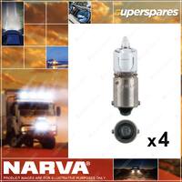 4 x Narva 12V 10W H10W Miniature Halogen Globes - Size 9 x 33mm 17833