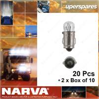 Narva Instrument Licence Plate Globe 2W Ba7S T-6.5mm 12 Volt 47281 2 x Box of 10