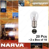 Narva 24V 24/6W BAY15D S-25mm Incandescent Globes 47334 2 x Box of 10