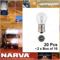 Narva Stop Tail and Indicator Globe 21W Ba15S S-25mm 12 Volt 47382 2 x Box of 10