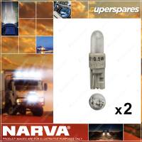 2 x Narva 24 Volt 1.2W Kw2 x 4.6D Type White Dash Panel Globe 47706