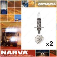 2 x Narva 24 Volt 55W P14.5s Halogen Headlight Globes - Globe Width 8mm 48701