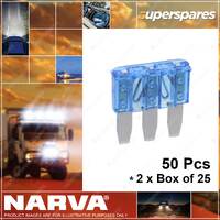 Narva 15 Amp Blue Color Micro 3 Blade Fuse Part NO.of 51215 2 x Box of 25