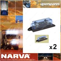 2 x Narva In-Line Anl Fuse Holder with Transparent Cover and 100 Amp Fuse 54416