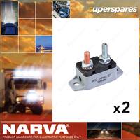 2 x Narva 30 Amp Manual Plastic Resetting Circuit Breaker - 51 x 21mm 54930