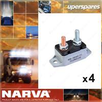 4 x Narva 40 Amp Manual Plastic Resetting Circuit Breaker - 51 x 21mm 54940