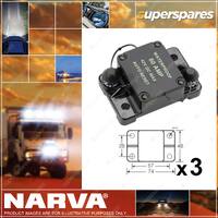 3 x Narva 60 Amp High Amp Automatic Resetting Circuit Breaker 55950