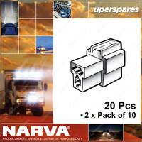 Narva 2 Way Female Quick Connector Housing with Terminals 56262 2 x Pack of 10