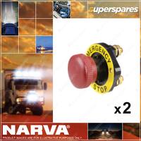 2 x Narva Emergency Stop Kill Switch w/Rotating Release 12V 24V Isolator 61030