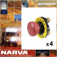 4 x Narva Emergency Stop Kill Switch w/Rotating Release 12V 24V Isolator 61030