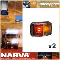 2 x Narva 12 Volt LED Slimline Side Marker Lamp Red Color/Amber 91332