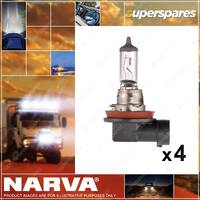 Narva 12V H11 55W Halogen Headlight Globe 48078BL 4 x Blister Pack of 1