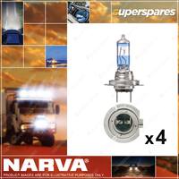 4 x Narva 12V H7 55W Blue Plus 110 Halogen Headlight Globes FED Blister Pack