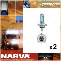 Narva 12V H4 60/55W Halogen Headlight Globes ni 48677BL 2 x Blister Pack of 1