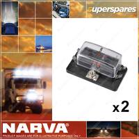 2 x Narva 4-Way Ats Fuse Box W/LED Fault Indicator Single Power-In Terminal