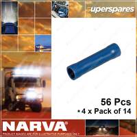 Narva Insulated Cable Joiners 4 mm 56056BL 4 x Blister Pack of 14