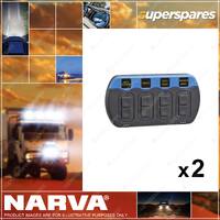 Narva Marine Waterproof Switch Panel 63198BL 2 x Blister Pack of 1