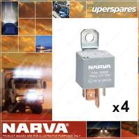 Narva 12V Normal Open Relay 4 Pin 50 Amp 68008BL 4 x Blister Pack of 1