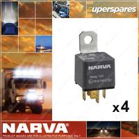 Narva 12V Normal Open Relay 5 Pin 40 Amp 68032BL 4 x Blister Pack of 1