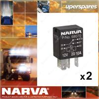 Narva 12V Micro Change Over Relay 5 Pin 20/10 Amp 68070BL 2 x Blister Pack of 1