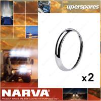 2 x Narva Steel Headlamp Bucket - Replacement Chrome Trim Ring 72193R