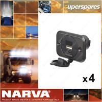 Narva HD USB/USB-C Socket with Volt/Amp Meter 81106BL 4 x Blister Pack of 1