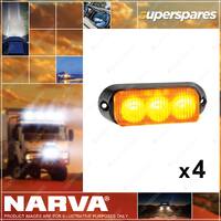 4 x Narva High Powered L.E.D Warning Light Amber - 3 x 1 Watt L.E.Ds 85210A