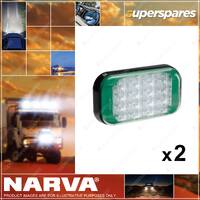 2 x Narva 9-33 Volt High Powered L.E.D Warning Lamp Green Color 85222G