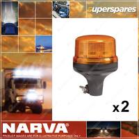 2 x Narva Eurotech Low Profile LED Strobe/Rotator Light Amber 85256A