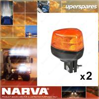 2x Narva 10-33V Aerotech Short Amber LED Strobe with Rigid Pole Base Type 85608A